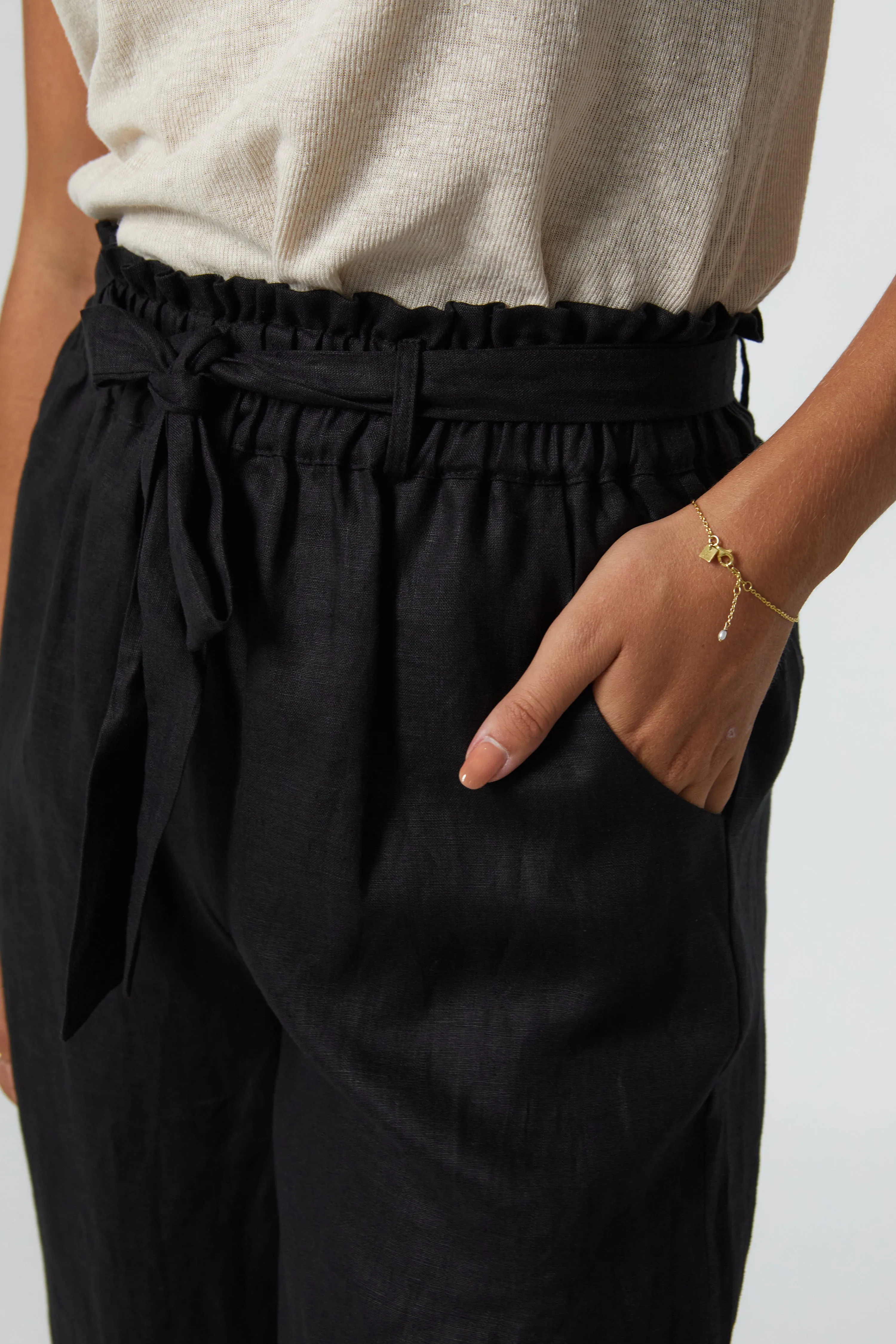 TYLER LINEN PANT - BLACK