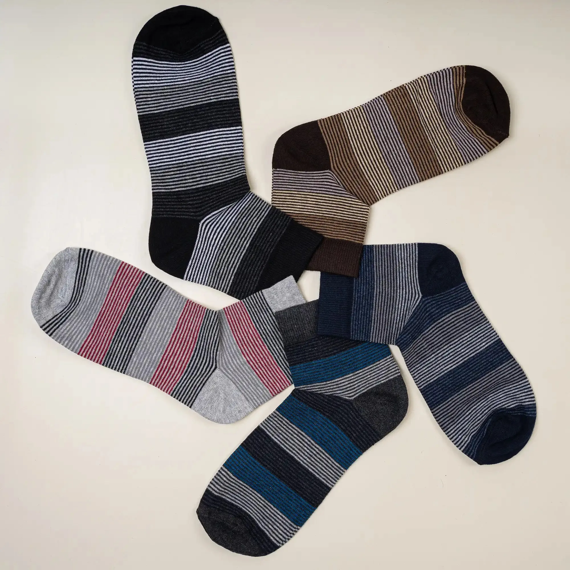 Young Wings Men's Multi Colour Cotton Fabric Design Ankle Length Socks - Pack of 5, Style no. 2728-M1